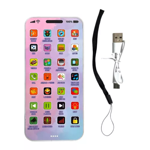 Mobiltelefon, el., zene + fény, XM, 6 féle, 8x16 cm, 18 db/disp.