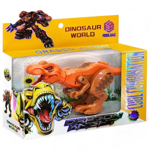 Robottá alakítható dínó, 2 színben, 20x18 cm méretben.