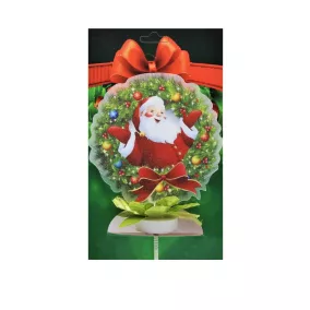   Dekoráció, XM., el., Mikulás, öntapadó matrica, üvegszálas, 10x27 cm, gombel.