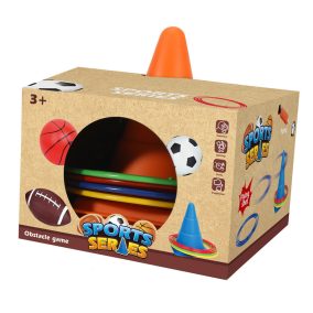   Színes karikadobáló készlet labdával és pumpával, 16x16 cm.