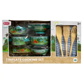 Fém edény klt., dínó mintás, 38x21 cm dob.