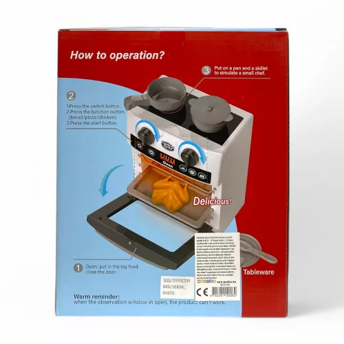 Játék tűzhely, 21x26 cm, szórakoztató főzős játék gyerekeknek.