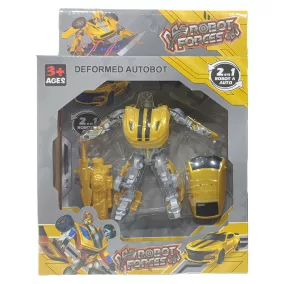 Robottá alakítható autó, arany szín, 22x29 cm dob.