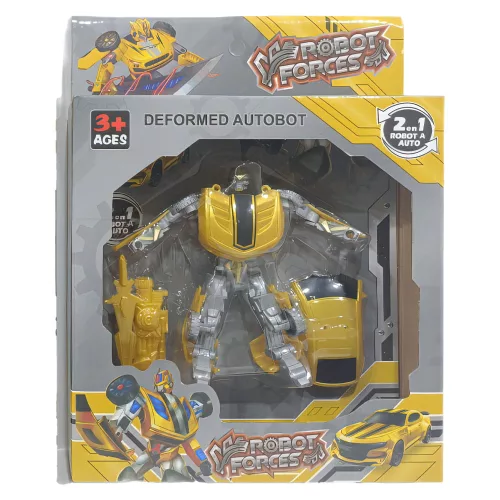 Robottá alakítható autó, arany szín, 22x29 cm dob.