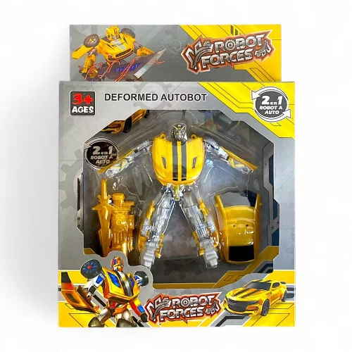 Robottá alakítható autó, arany szín, 22x29 cm dob.