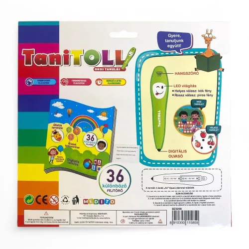 Magyarul beszélő oktató játék, TaniToll, 25x20 cm méretben.