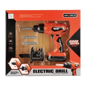   Gyermek szerszámgép készlet, forgó fúrógéppel, 33x28 cm.