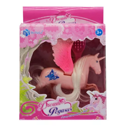 Ló, unikornis, fésülős, 11 cm, 3 szín, 12x16 cm dob. 12/displ.