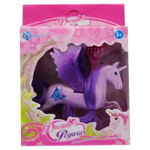 Ló, unikornis, fésülős, 11 cm, 3 szín, 12x16 cm dob. 12/displ.