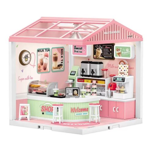 Babaház klt., cukrászda, el., vil., + bútor, kieg., 23x35 cm dob.