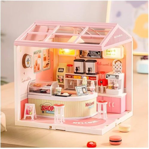 Babaház klt., cukrászda, el., vil., + bútor, kieg., 23x35 cm dob.