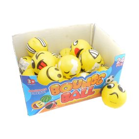   Labda, tömör, eva soft, grimasz, smiley, 7 cm átm., 24/disp.