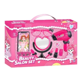   Hajszárító készlet, mobil tartó, tükör, bőröndös, 35 darabos.