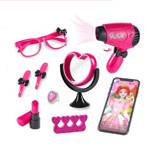 Hajszárító készlet, mobil tartó, tükör, bőröndös, 35 darabos.