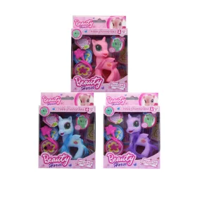 Póni, unikornis, + fésű, kieg., 4 szín, 14x15 cm dob.