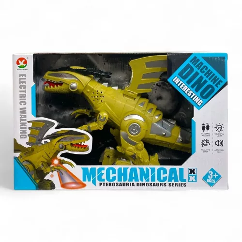 Dínó játék hanggal és fénnyel, 34x20 cm, két színben elérhető.