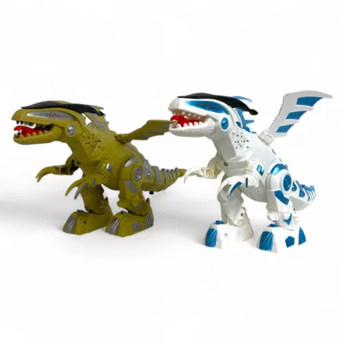 Dínó játék hanggal és fénnyel, 34x20 cm, két színben elérhető.