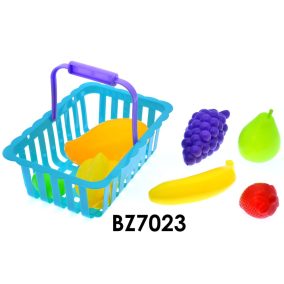   Kosaras étel klt., gyümölcs+zöldség, 2 féle, 21x7 cm hálós