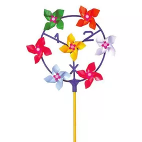 Szélforgó, 7 db, műa nyél, 24 cm átm., 56 cm