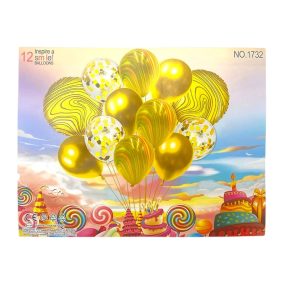 Lufi, flitteres, 12 db, 31-45 cm átm., 20x14 cm zacsk.