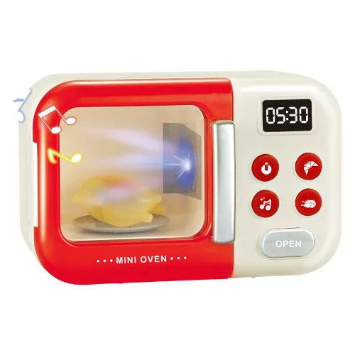 Játék konyhai mikrosütő hang- és fényhatásokkal, 22x14 cm.