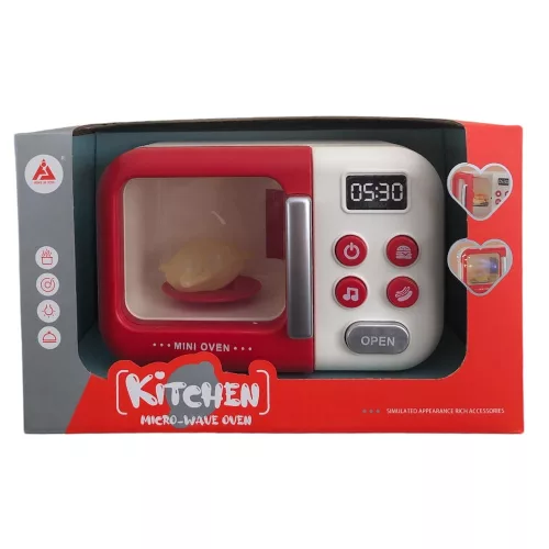 Játék konyhai mikrosütő hang- és fényhatásokkal, 22x14 cm.