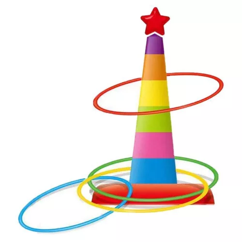 Karikadobáló, + torony építő klt., SZ,19x19 cm dob.