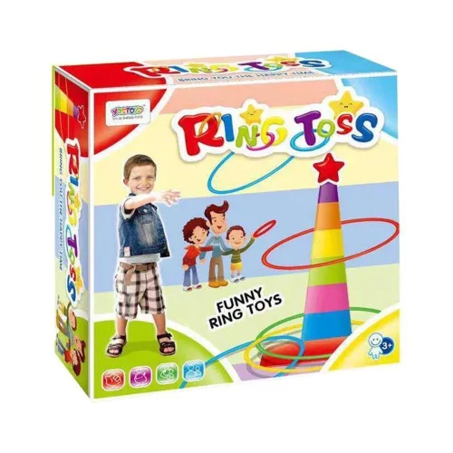 Karikadobáló, + torony építő klt., SZ,19x19 cm dob.