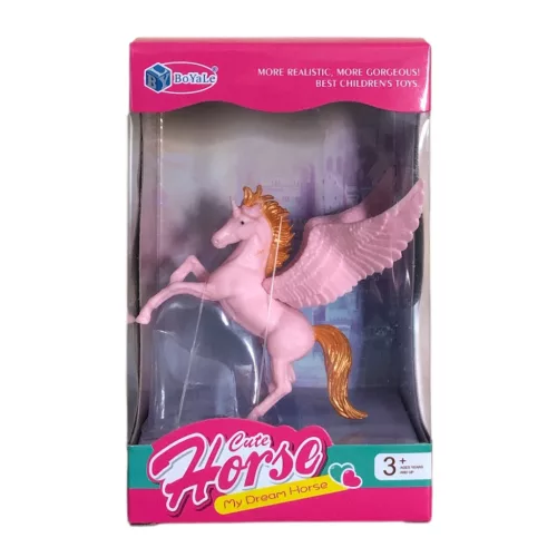 Ló, Unikornis, szárnyas, 4 szín, 15x25 cm dob.