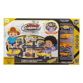   Játszószőnyeg készlet: 4 db munkagép, játéktárolóval.