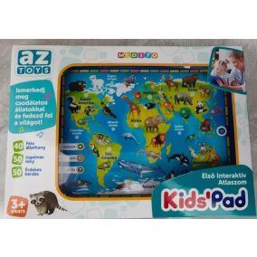   Magyarul beszélő, el., Oktató tablet, Interaktív Atlasz, 32x23 cm dob. (3xAA)