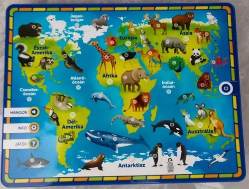 Magyarul beszélő, el., Oktató tablet, Interaktív Atlasz, 32x23 cm dob. (3xAA)