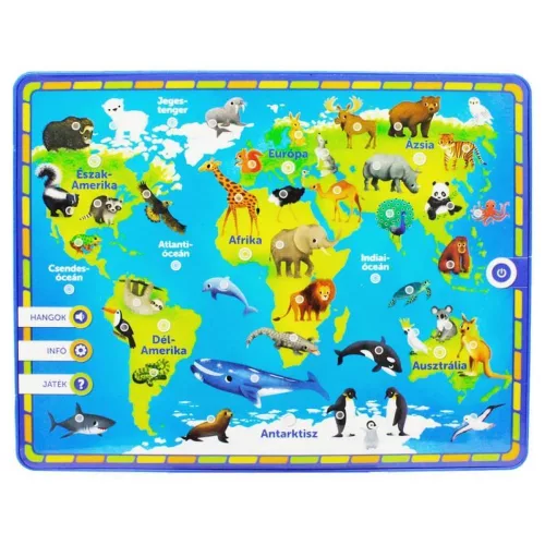 Magyarul beszélő, el., Oktató tablet, Interaktív Atlasz, 32x23 cm dob. (3xAA)