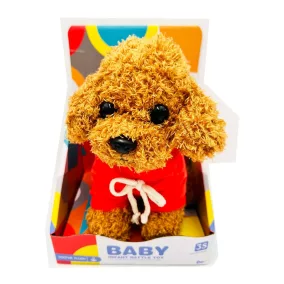   Puha plüss kutya aranyos ruhában, tökéletes ajándék gyerekeknek.