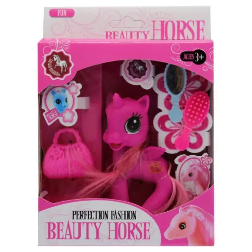 Póni, unikornis, +fésű, kieg., 4 szín, 14,5x20,5 cm dob.