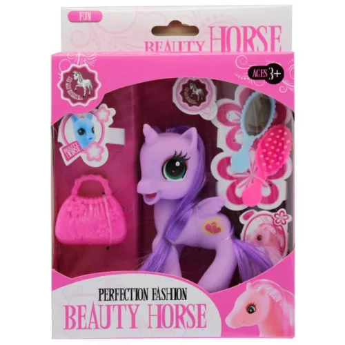 Póni, unikornis, +fésű, kieg., 4 szín, 14,5x20,5 cm dob.