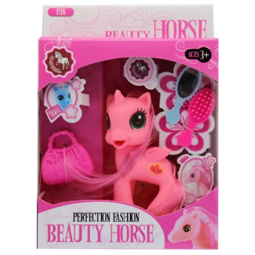 Póni, unikornis, +fésű, kieg., 4 szín, 14,5x20,5 cm dob.