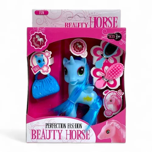 Póni, unikornis, +fésű, kieg., 4 szín, 14,5x20,5 cm dob.