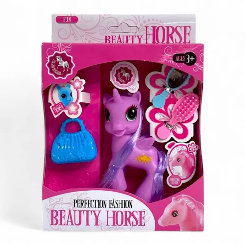 Póni, unikornis, +fésű, kieg., 4 szín, 14,5x20,5 cm dob.