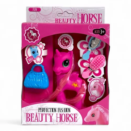 Póni, unikornis, +fésű, kieg., 4 szín, 14,5x20,5 cm dob.