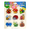 Mágneses állat / jármű kép, 9 db, 3-4 cm, Hűtőmágnes, 18x24 cm lapon