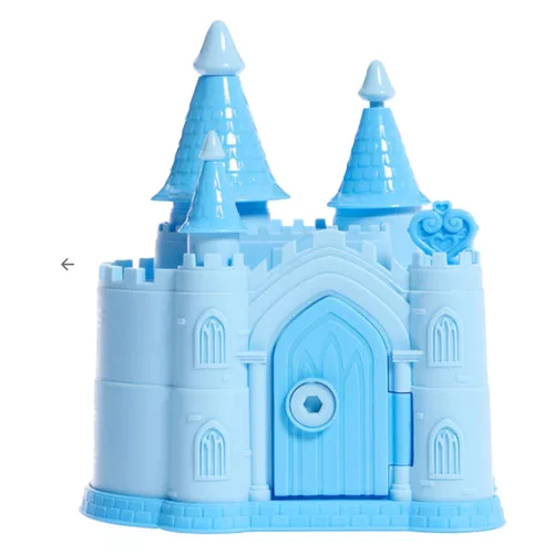 Persely, kastély forma, 2 szín, 14x18 cm dob.