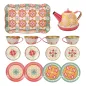   Fém edénykészlet, mintás teáskészlet, 25x17 cm, díszdobozban.