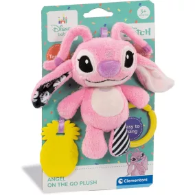  Bébi csörgő, rágóka, Angel, Lilo és Stitch, Disney, akasztóval, 15x25 cm lapon
