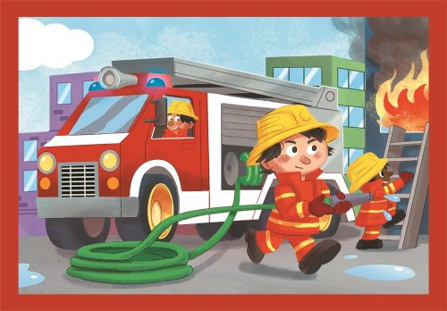 Puzzle, munkagépek, 12, 16, 20, 24 db, 4 az 1ben, 29x19 cm dob.