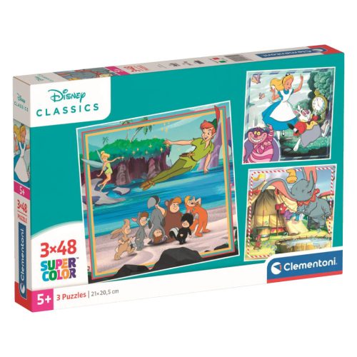 Disney klasszikus 3x48 db puzzle szett, 29x19 cm méretben.