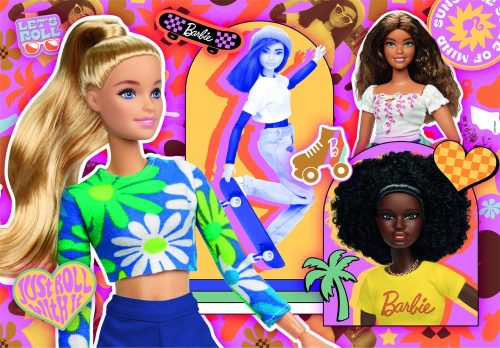 Barbie puzzle 104 darabos, 29x19 cm, szórakoztató játék.