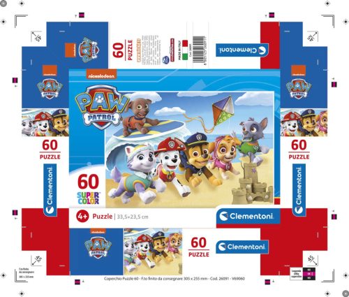 Puzzle, Paw Patrol, Mancs Őrjárat, 60 db, 20x15 cm dob.