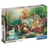 1500 db-os erdei faház puzzle poszterrel, 28x20 cm méretben.
