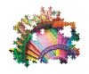 Puzzle, színes lépcsők, poszterrel, 500 db, 18x25 cm dob.